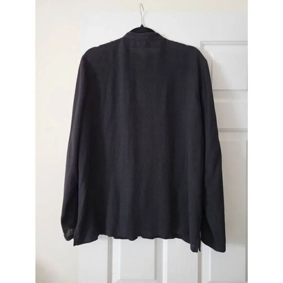 Eileen fisher black  linen blend blouse M - Picture 5 of 9